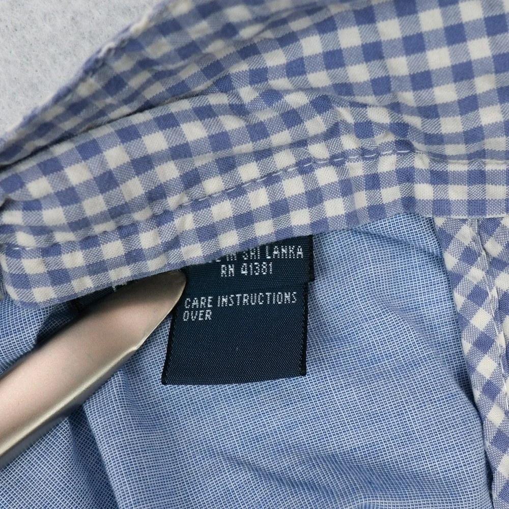 VTG Polo Ralph Lauren Shorts Mens 34 White Blue Gingham Checks Chino Preppy Golf